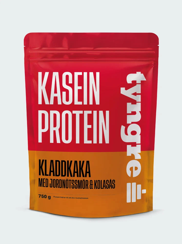 Tyngre Kasein Kladdkaka med Jordnötssmör och Kolasås