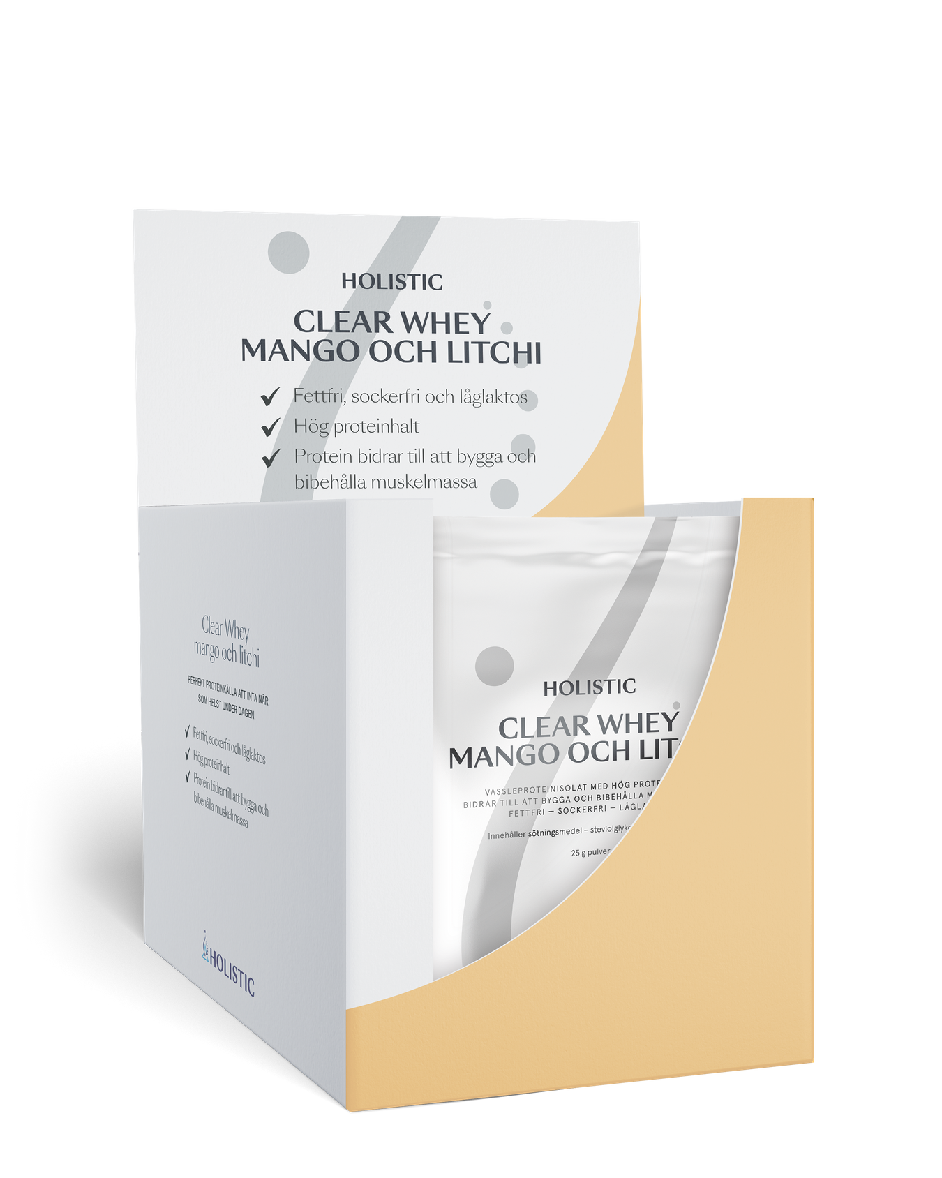 Holistic Clear Whey vassleproteinisolat mango och litchi, 25g