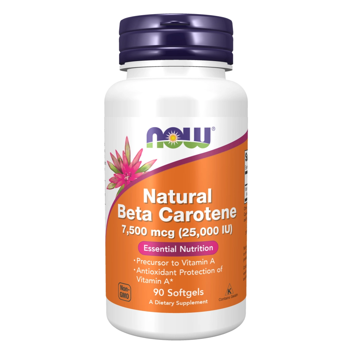 Now Foods Natural Beta Carotene 25000IU 90 Kapslar