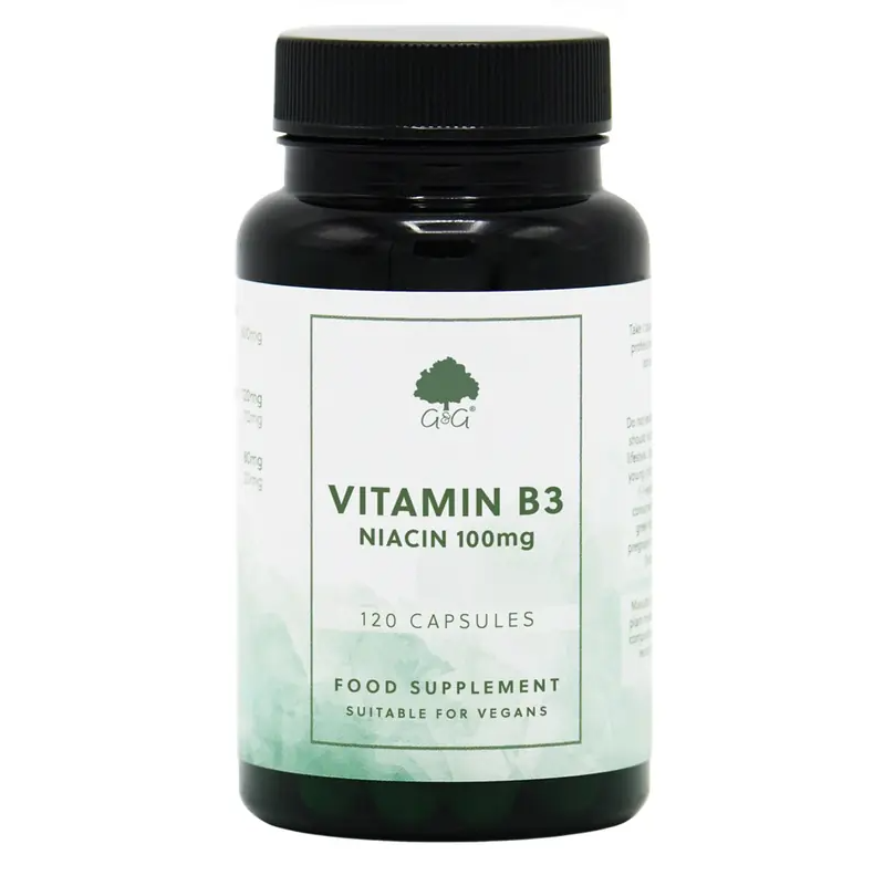 G&G Vitamin B3 Niacin 100mg 120 vegkapslar