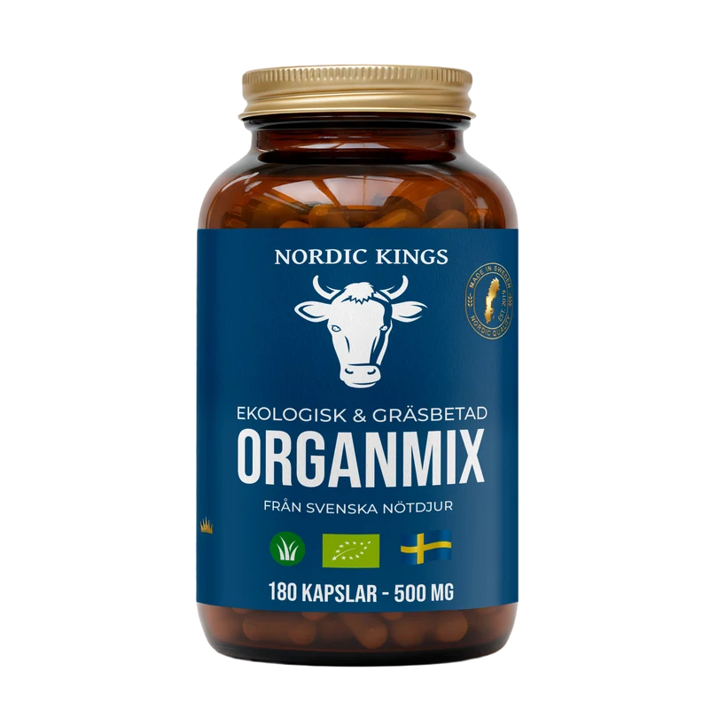 Nordic Kings Gräsbetad Organmix EKO 180 kapslar glasburk