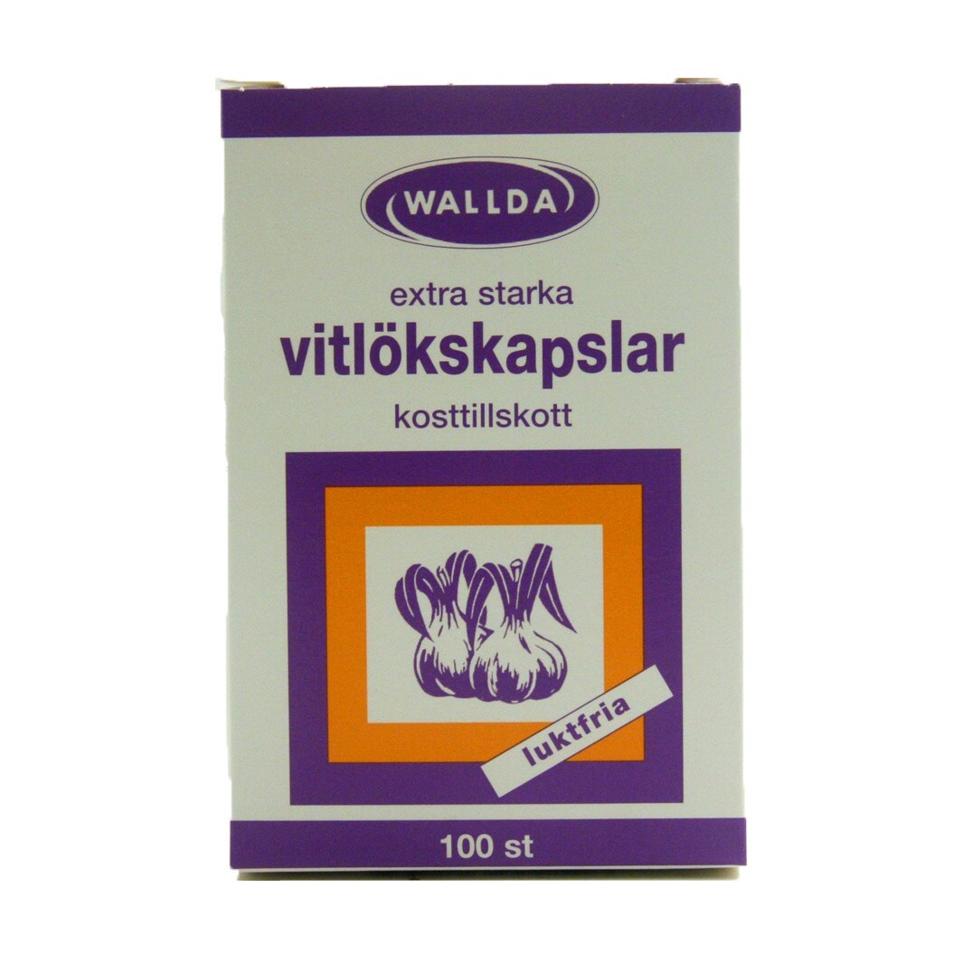 Wallda extra starka Vitlökskapslar 100 st. Luktfria