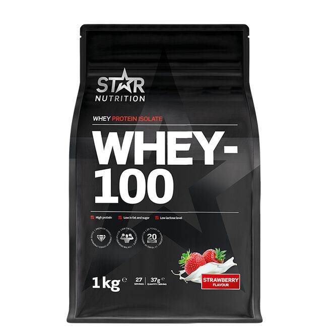 Whey-100 Vassleprotein 1kg Jordgubb