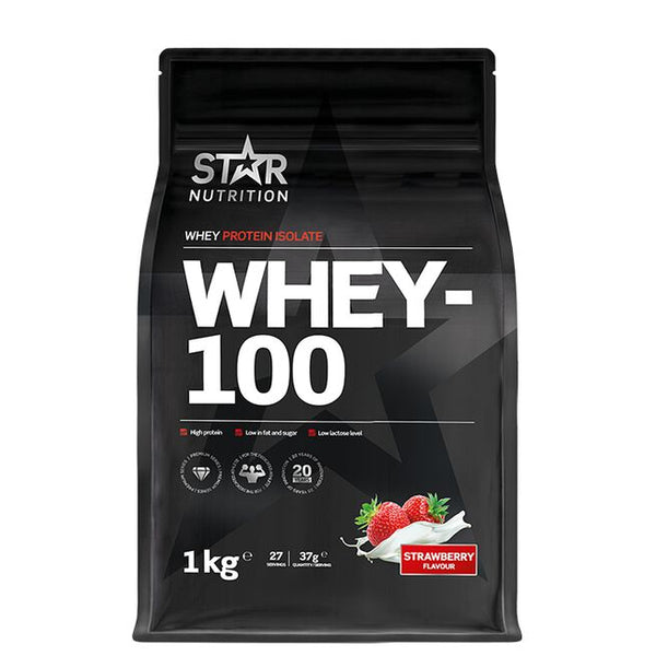 Whey-100 Vassleprotein 1kg Jordgubb