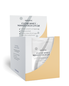 Holistic Clear Whey vassleproteinisolat mango och litchi, 25g