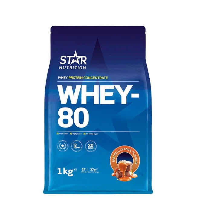 Whey-80 Vassleprotein 1 kg Salted Caramel