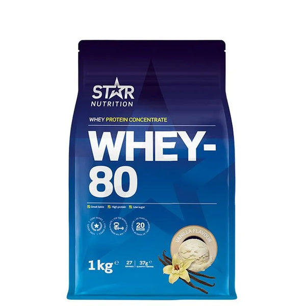 Whey-80 Vassleprotein 1kg Vanilj