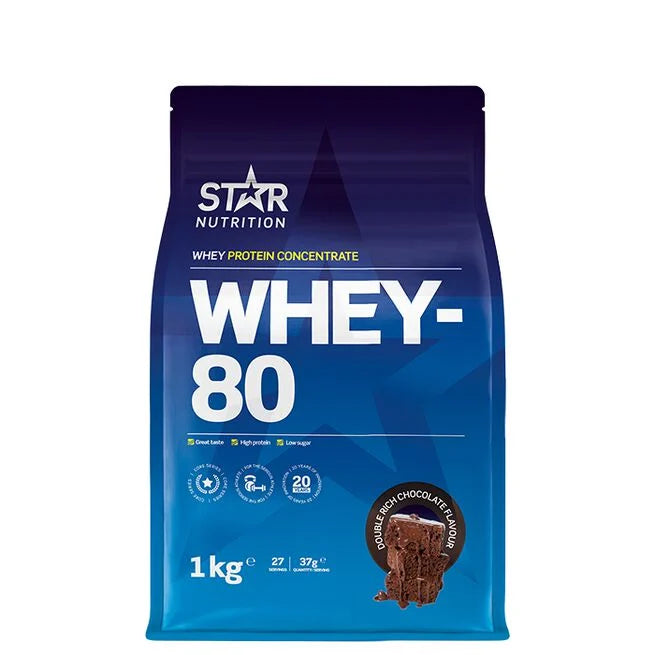 Whey-80 Vassleprotein 1kg Double Rich Chocolate