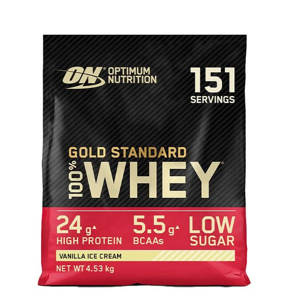 100% Whey Gold Standard Vassleprotein 4,54kg Vanilla Ice Cream