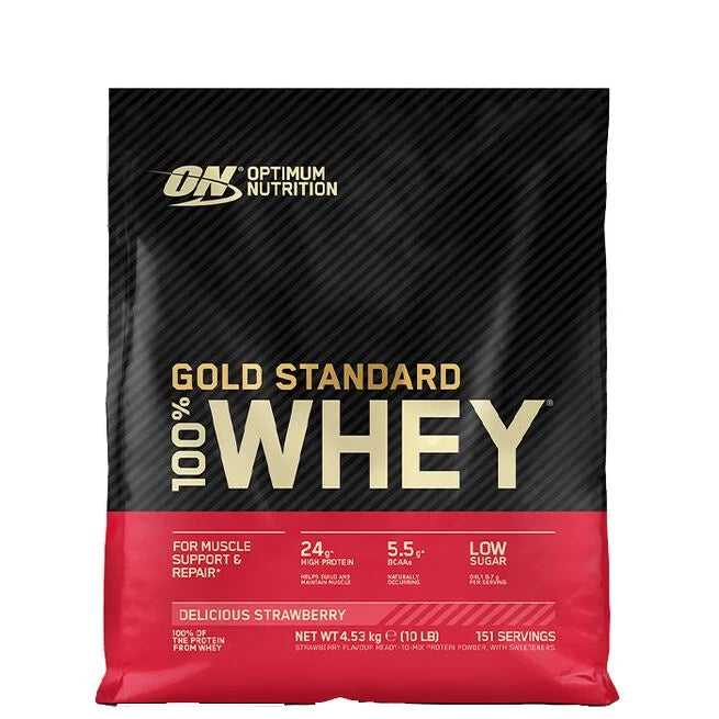 100% Whey Gold Standard Vassleprotein 4,54kg Delicious Strawberry