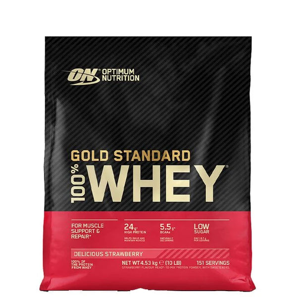 100% Whey Gold Standard Vassleprotein 4,54kg Delicious Strawberry