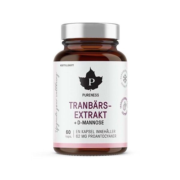 Pureness Tranbärsextrakt + D-mannose 60 kapslar