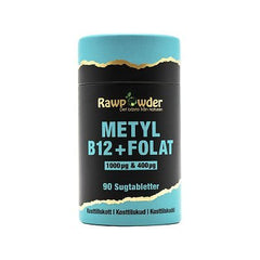 Rawpowder Metyl B12 1000μg + Folat 400μg 90 Sugtabletter
