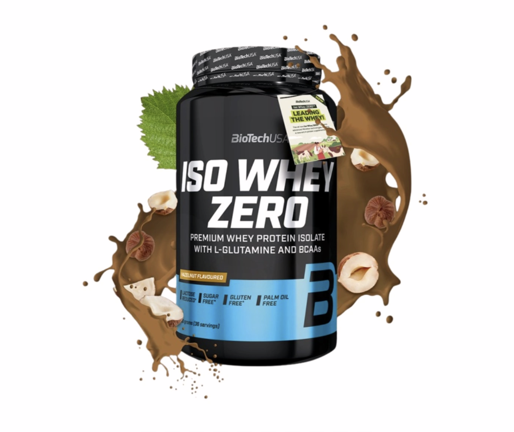 BiotechUSA Iso Whey Zero Laktosreducerat Vassleproteinisolat 908 g Hazelnut
