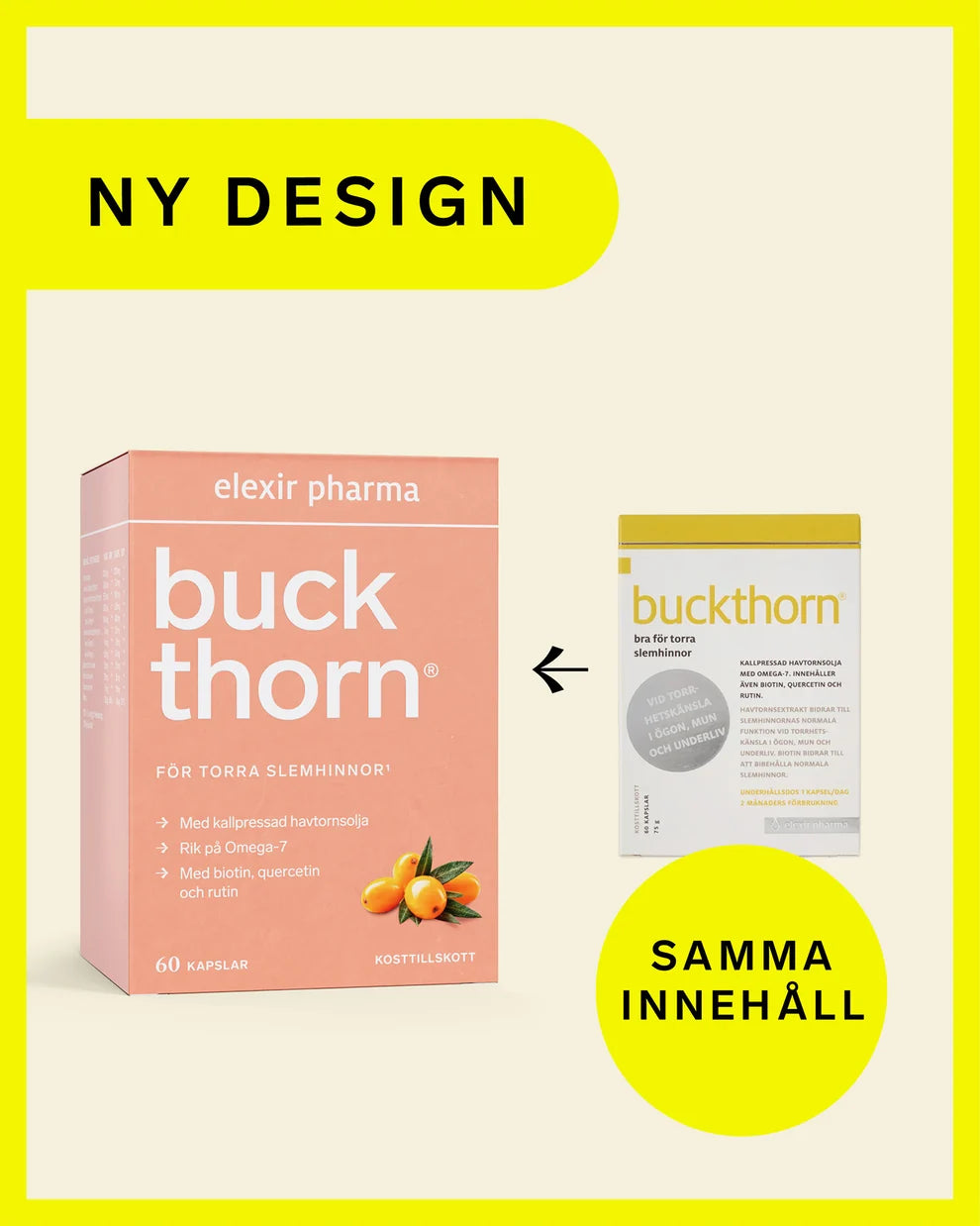 Elexir Pharma Buckthorn 1000 mg 60 kapslar