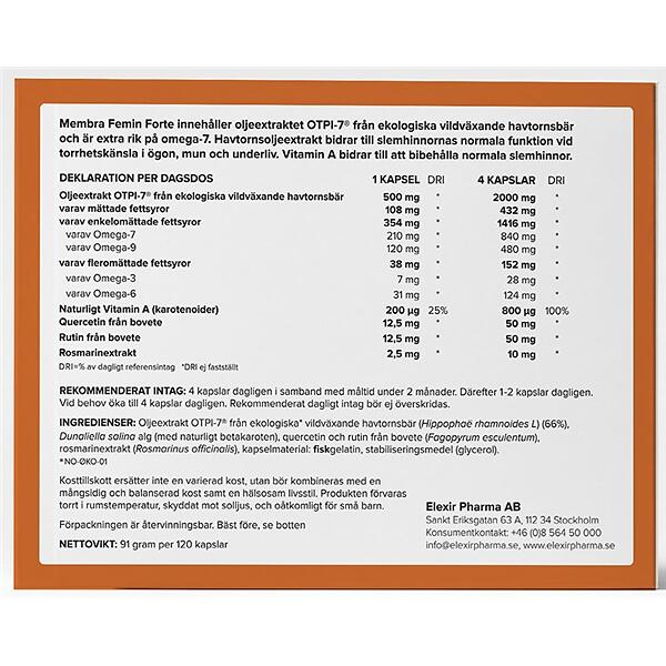 Elexir Pharma Membra Femin Forte 120 kapslar