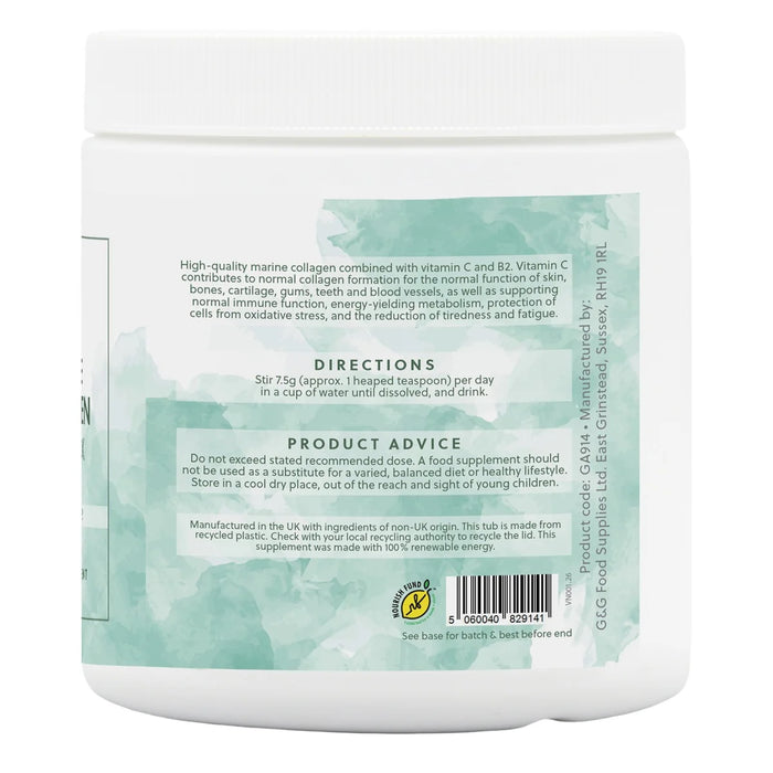 G&G Marine Collagen Drink Mix - Orange Flavour 225g backside