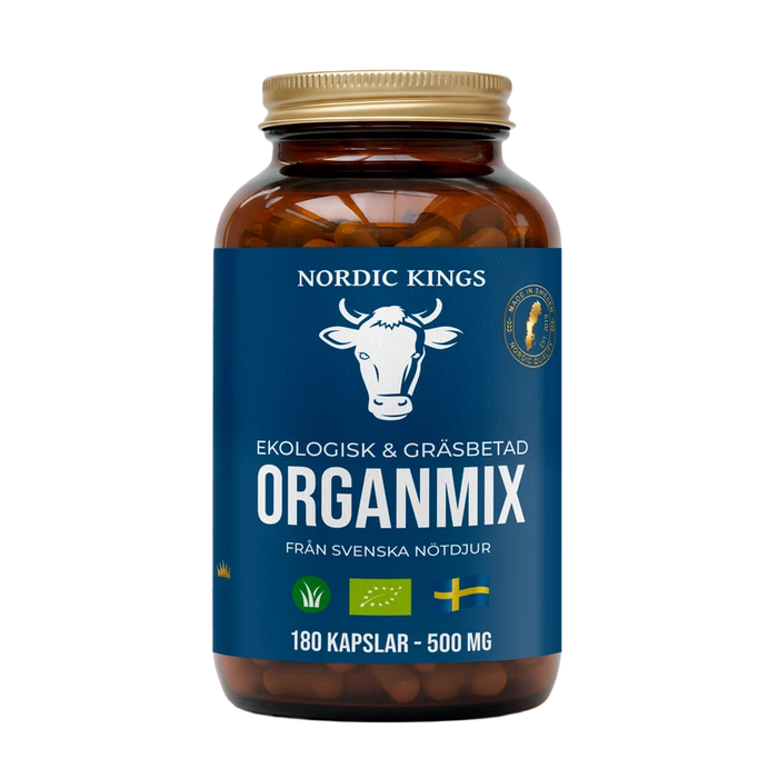 Nordic Kings Gräsbetad Organmix EKO 180 kapslar glasburk
