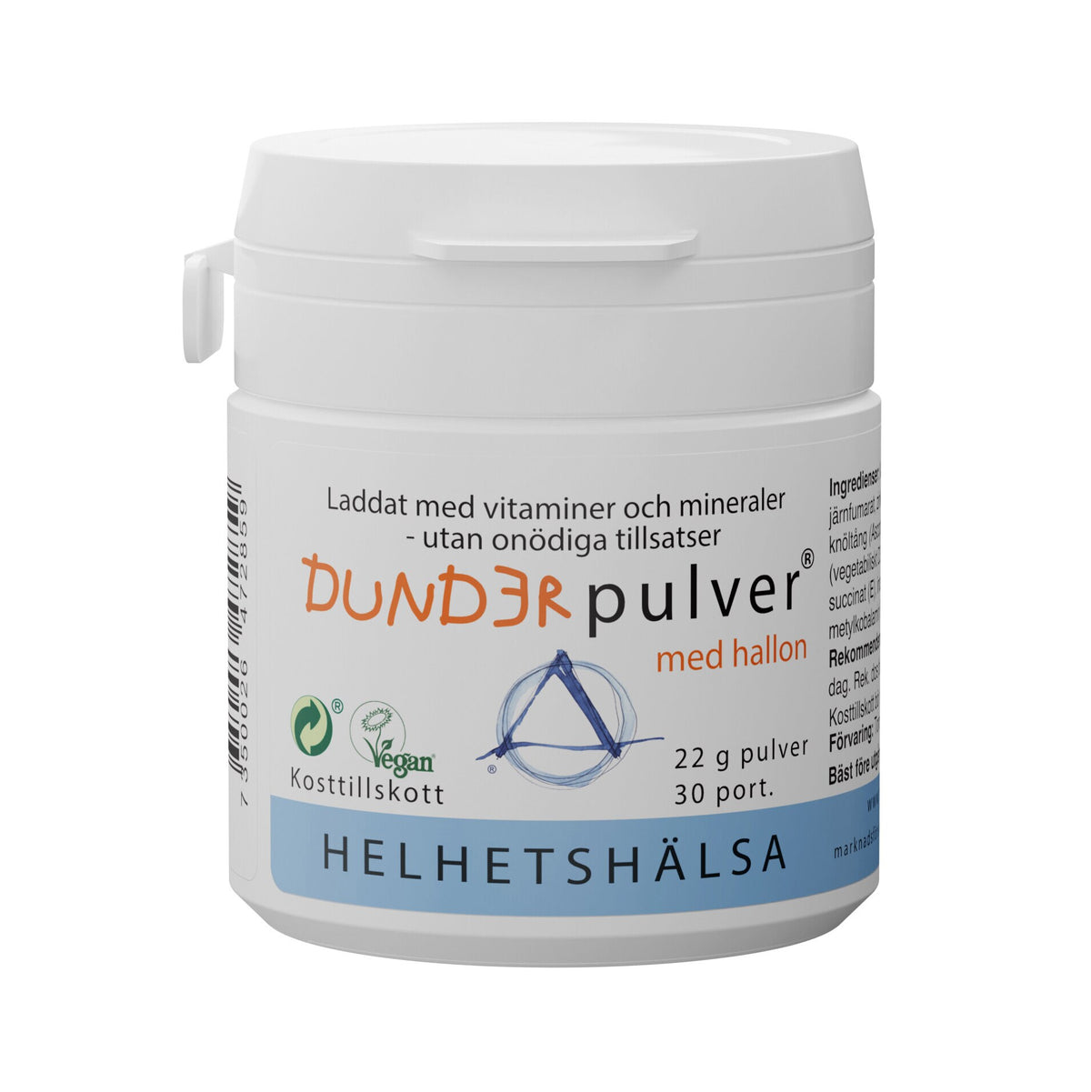 Helhetshälsa Dunderpulver barnvitamin, 30 doser á 1 krm