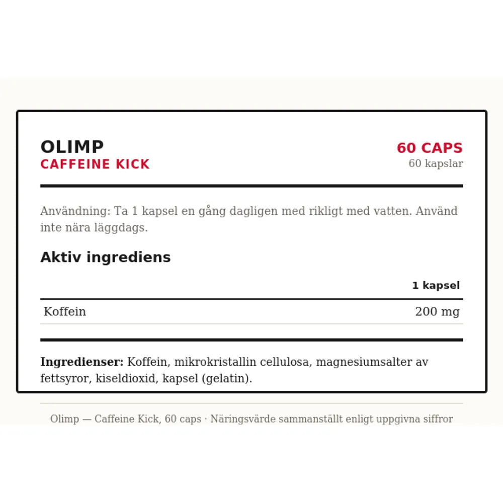 Olimp Caffeine Kick, 60 caps