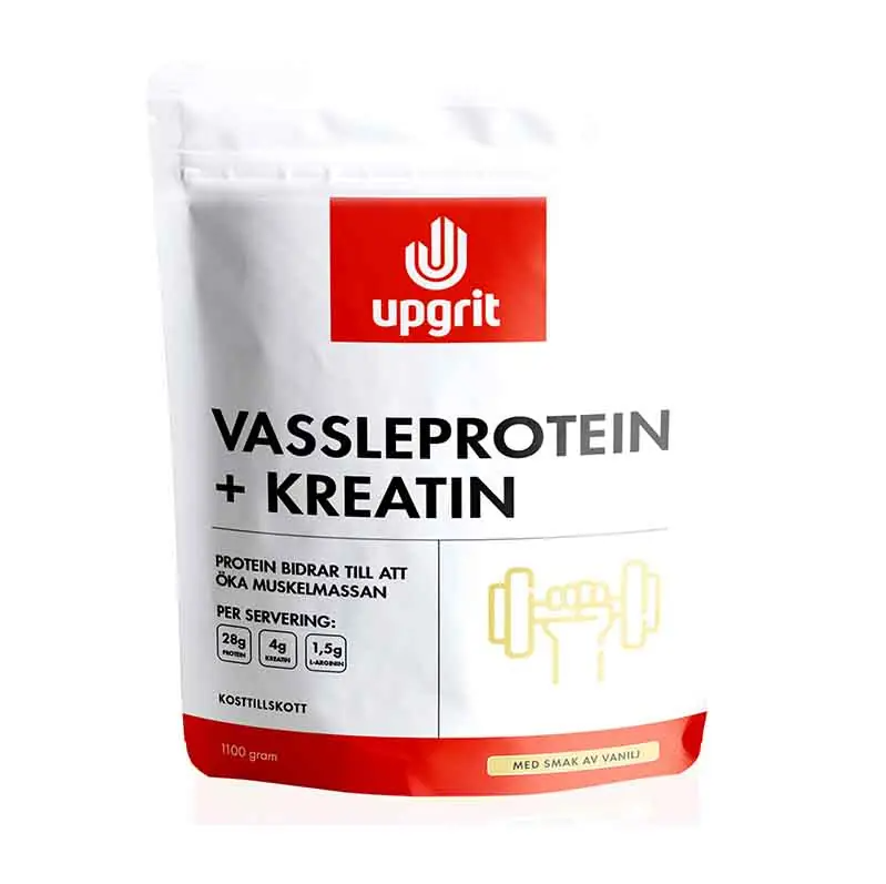Upgrit Vassleprotein + Kreatin, Vanilj 1100 gram