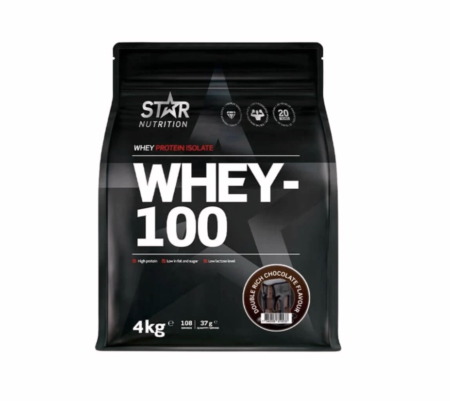 Whey-100 Vassleprotein 4 kg Double rich chocolate