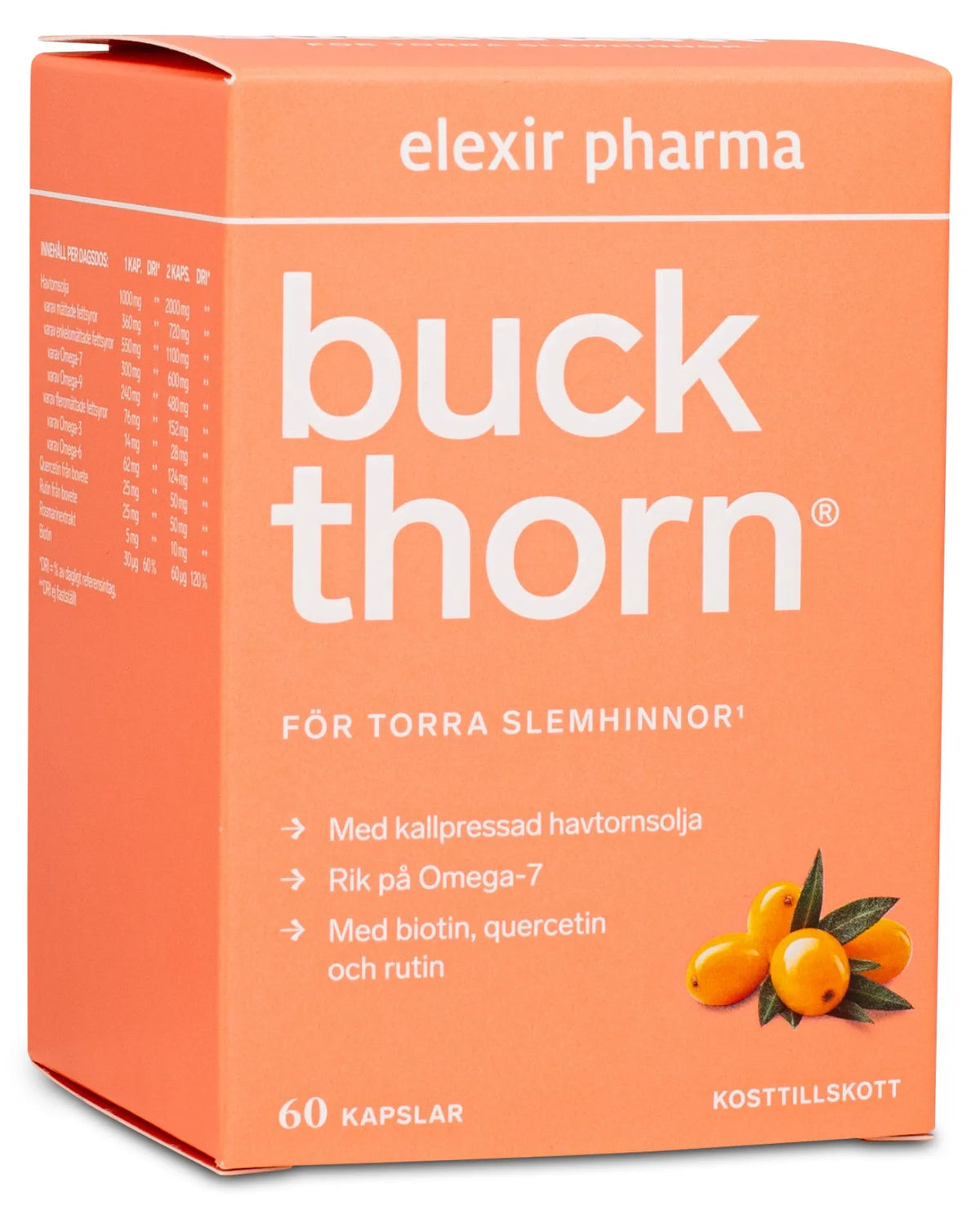 Elexir Pharma Buckthorn 1000 mg 60 kapslar