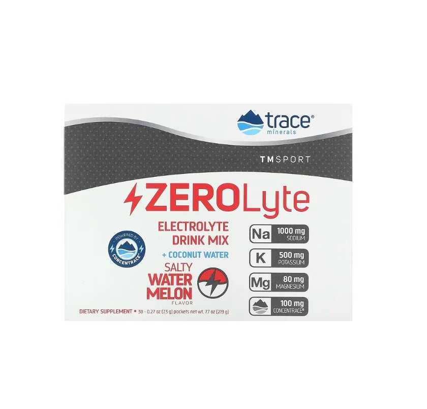 Trace Minerals ZEROLyte Electrolyte Drink 30 Mix Salty 30 packets